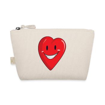 Cheerful heart with a smile - Organic Pouch - nature - Front