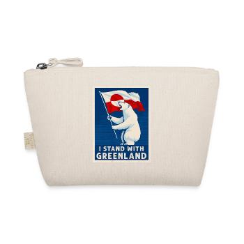 I Stand with Greenland Flag Bear Greenlanders  - Bio-Täschchen - Natur - Vorne
