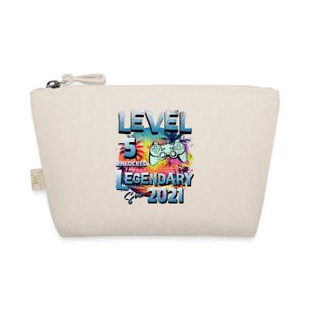 Level 5 years Unlocked since 2021 Birthday - Organic Pouch - nature - Front