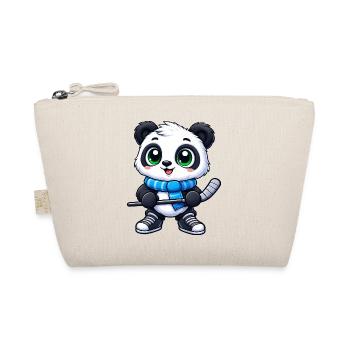 Süßer Panda Eishockeyspieler Cartoon Wintersport - Organic Pouch - nature - Front