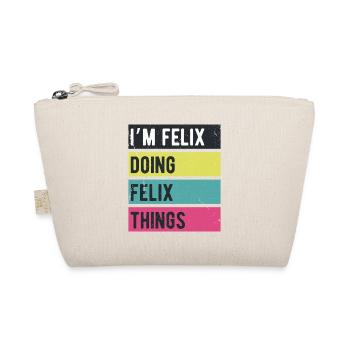 Ich bin Felix und mache Felix-Dinge in Retro-Farben - Bio-Täschchen - Natur - Vorne