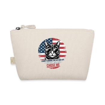 American Flag Cat Lover, Valentine Cat Dad Life - Organic Pouch - nature - Front