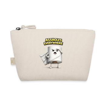Assholes Everywhere 3D Humor Design - Organic Pouch - nature - Front