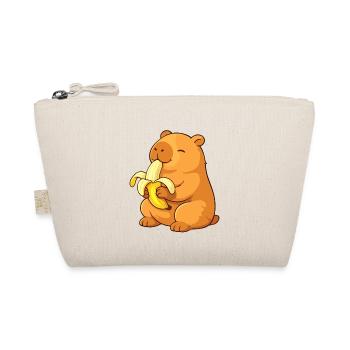 Smiling capybara eating banana - Organic Pouch - nature - Front
