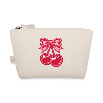 Valentine Cherries with Pink Bow - Organic Pouch - nature - Front