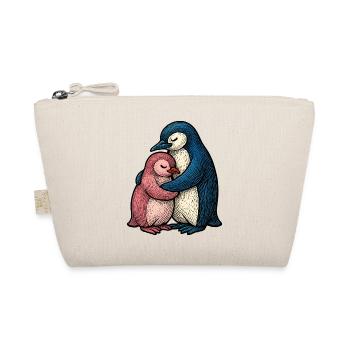 Hugged Penguins: Blue Pink Duo - Organic Pouch - nature - Front
