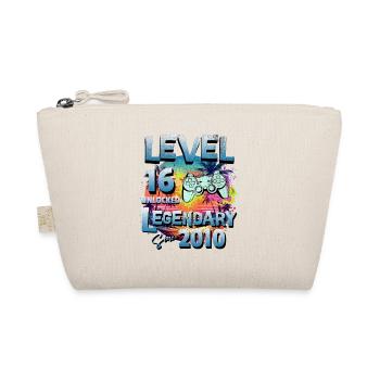 Level 16 years Unlocked since 2010 Birthday - Organic Pouch - nature - Front