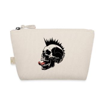 Skull Mohawk Punk Rocker Totenkopf - Organic Pouch - nature - Front