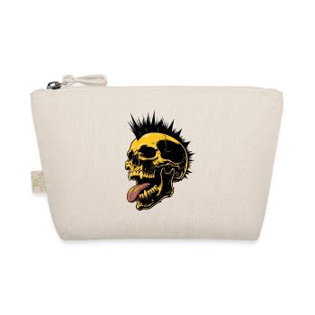 Skull Mohawk Punk Rocker Totenkopf - Organic Pouch - nature - Front