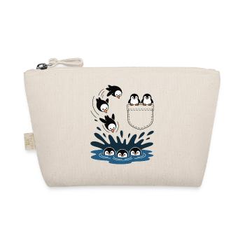 Penguin Jump Into The Water Pocket Design - Organic Pouch - nature - Front