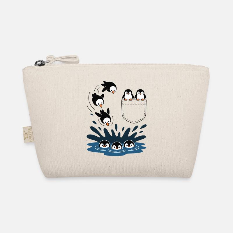 Penguin Jump Into The Water Pocket Design Organic Pouch