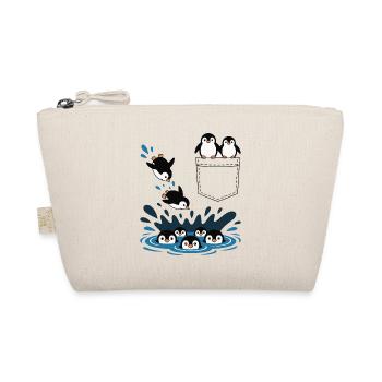 Penguin Jump Into The Water Pocket Design - Organic Pouch - nature - Front