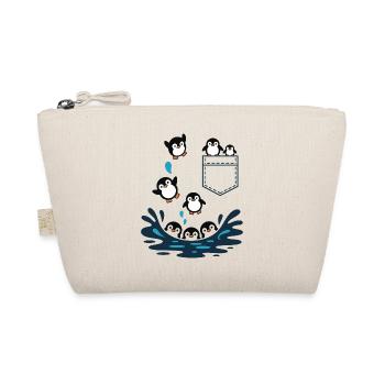 Penguin Jump Into The Water Pocket Design - Organic Pouch - nature - Front