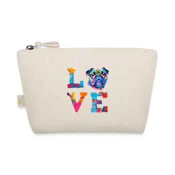Pug Love Retro Heart Dog Breed Graphic - Organic Pouch - nature - Front