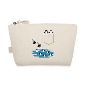 Penguin Jump Into The Water Pocket Design - Organic Pouch - nature - Front