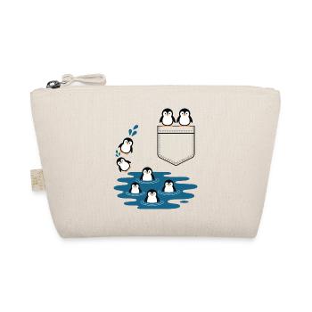 Penguin Jump Into The Water Pocket Design - Organic Pouch - nature - Front