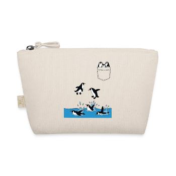 Penguin Jump Into The Water Pocket Design - Organic Pouch - nature - Front
