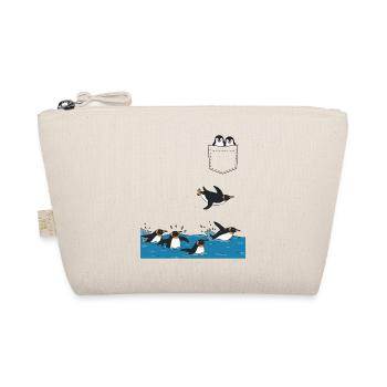 Penguin Jump Into The Water Pocket Design - Organic Pouch - nature - Front