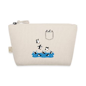 Penguin Jump Into The Water Pocket Design - Organic Pouch - nature - Front