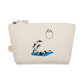 Penguin Jump Into The Water Pocket Design - Organic Pouch - nature - Front