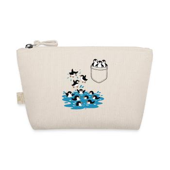 Penguin Jump Into The Water Pocket Design - Organic Pouch - nature - Front