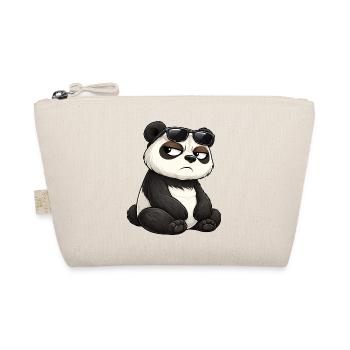 Cool panda cartoon with sunglasses grim - Organic Pouch - nature - Front