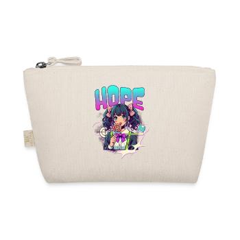Anime Girl HOPE Lollipop – Kawaii Manga Style - Organic Pouch - nature - Front