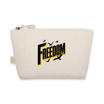 Freedom Bold Typography with Birds - Organic Pouch - nature - Front