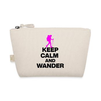 KEEP CALM AND WANDER!, HIKEING LAUFEN TRAIL PINK s - Bio-Täschchen - Natur - Vorne