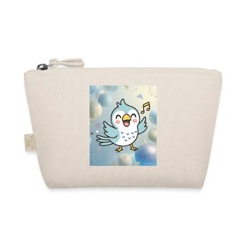 Merry chick sings among colorful bubbles - Organic Pouch - nature - Front