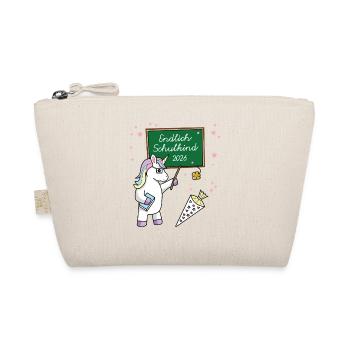 Finally Schoolchild 2026 School Enrollment School Unicorn - Organic Pouch - nature - Front