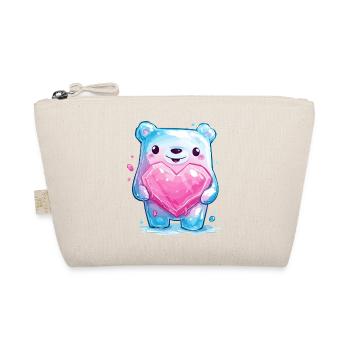 Cuddly bear with heart crystal - Organic Pouch - nature - Front