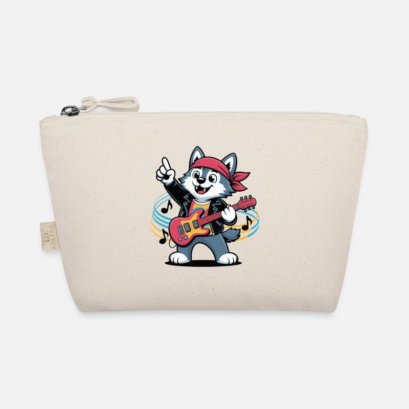 Cat Guitar - Organic Pouch - nature