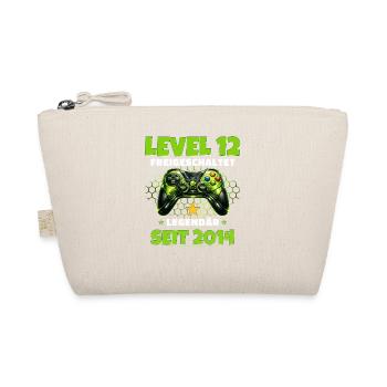 12. Geburtstag Gamer Shirt Level 12 freigeschaltet - Bio-Täschchen - Natur - Vorne