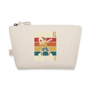 7th Birthday Boy 7 Years Old, I Was 6 Now In 7 - Organic Pouch - nature - Front