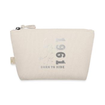 Vintage 1961, Biker Motorcycle Birthday - Organic Pouch - nature - Front