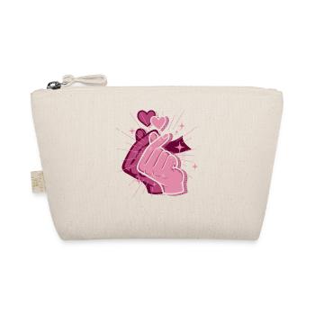 Kpop Finger Heart Korean Pop Cute Love Korea Kpop - Organic Pouch - nature - Front