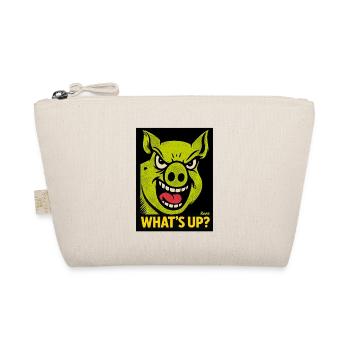 Grinning pig with What's going on? - Organic Pouch - nature - Front