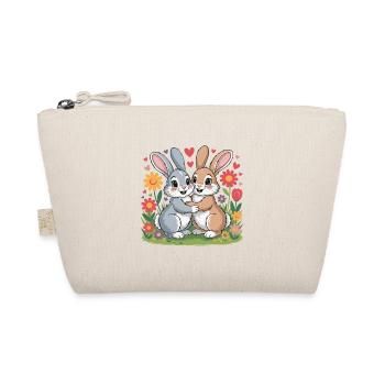 Bunny Comic Couple Love - Organic Pouch - nature - Front