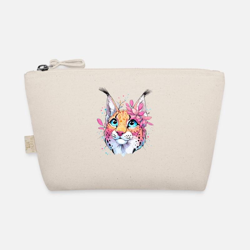 Cat portrait with floral accent Organic Pouch