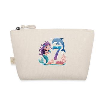 Mermaid 7th Birthday 7 Years - Organic Pouch - nature - Front