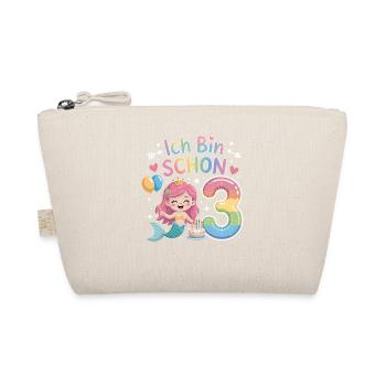 I'm already 3 Mermaid Birthday - Organic Pouch - nature - Front