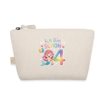 I'm already 4 Mermaid Birthday - Organic Pouch - nature - Front