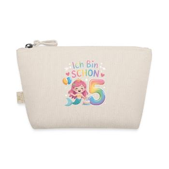 I'm already 5 Mermaid Birthday - Organic Pouch - nature - Front