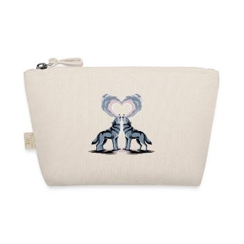 Heart Wolves: Twin Love - Wolves Couple - Organic Pouch - nature - Front