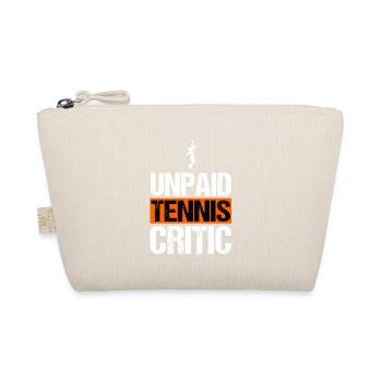 Unbezahlter Tenniskritiker lustiges, sarkastisches Sportgeschenk - Bio-Täschchen - Natur - Vorne