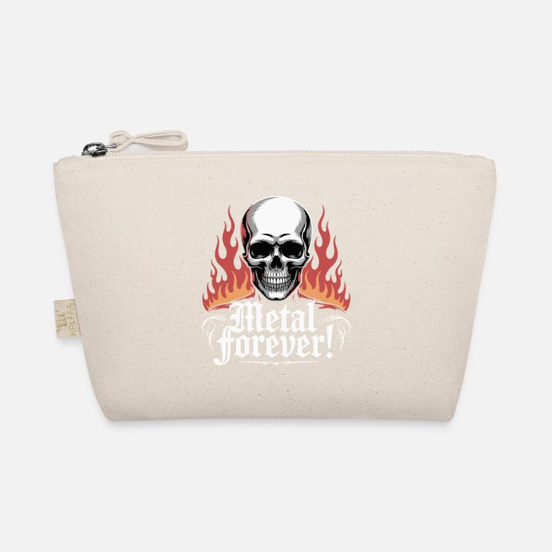 Metall Forever Totenkopfflamme - Bio-Täschchen - Natur