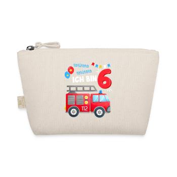 I'm 6 Firefighter Birthday 6 Boy - Organic Pouch - nature - Front