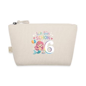 I'm already 6 Mermaid Birthday - Organic Pouch - nature - Front