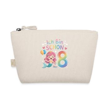 I'm already 8 Mermaid Birthday - Organic Pouch - nature - Front